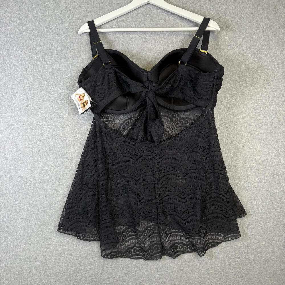 Brand New Smart and Sexy Swim Black Tankini Top Swimwear Women's 38DDD - Picture 3 of 5